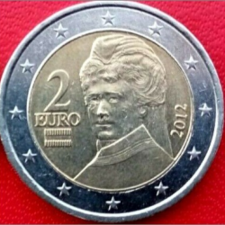 Collection monnaie 2 EUROS 2012 BERTHA de SUTTNER AUTRICHE