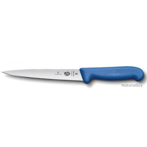 5.3702.20 Couteau  dnerver, filet de sole, lame flexible 20 cm Victorinox manche bleu