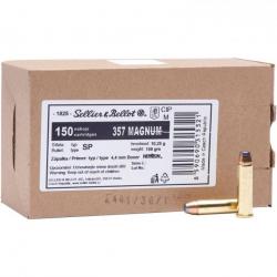 Cartouches .357 Mag. demi-blindées 10,2g/158grs. - 150 pièces
