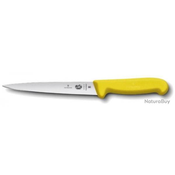 5.3708.20 Couteau  dnerver, filet de sole, lame flexible 20 cm Victorinox manche jaune