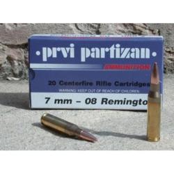 40 Cartouches Partizan PPU Cal. 7-08 Remington 120GR HP