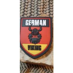 Patch PVC German Viking - Fixation Velcro - Hauteur : 85 mm  Largeur : 70 mm