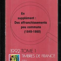 catalogue de timbres postes yvert et tellier 1992 tome 1 timbres de france et affranchissements