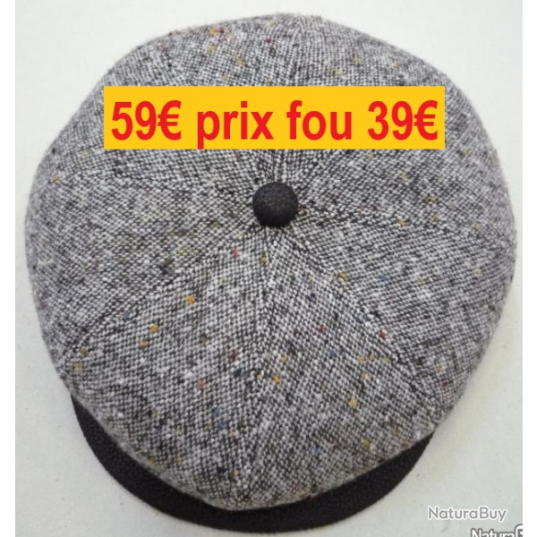 Casquette MARONE plate tweed marron 59      BT615-59