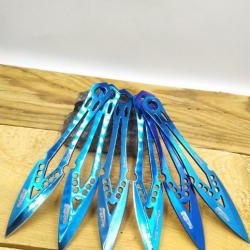 Set de 6 couteaux à lancer RAIN BLUE 15.50 cm 3229507n