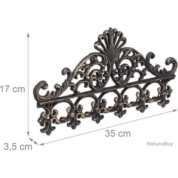 Porte-manteaux mural patres 5 crochets antique couleur bronze 13_0002203_2
