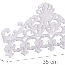 Porte-manteaux mural patères 5 crochets antique blanc 13_0002203