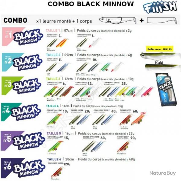 COMBO BLACK MINNOW 9 CM N2 FIIISH Kaki 9 cm / 5 g