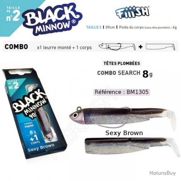 COMBO BLACK MINNOW 9 CM N2 FIIISH 9 cm / 8 g Sexy Brown
