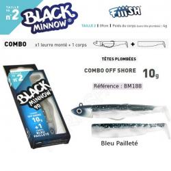 COMBO BLACK MINNOW 9 CM N°2 FIIISH 9 cm / 10 g Bleu Pailleté