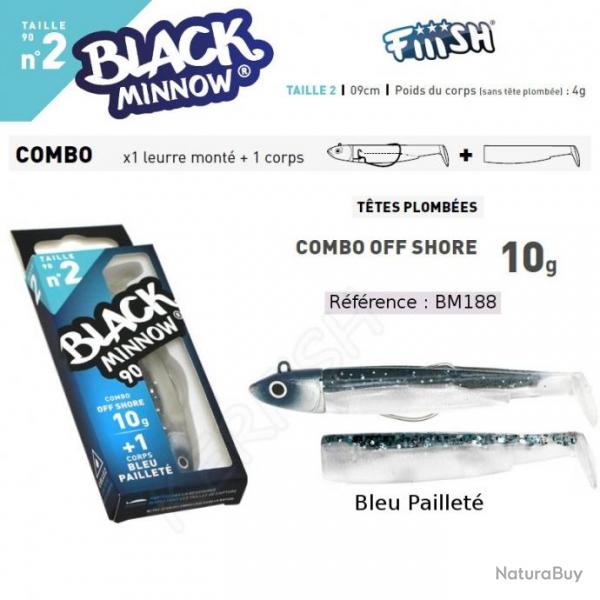 COMBO BLACK MINNOW 9 CM N2 FIIISH 9 cm / 10 g Bleu Paillet