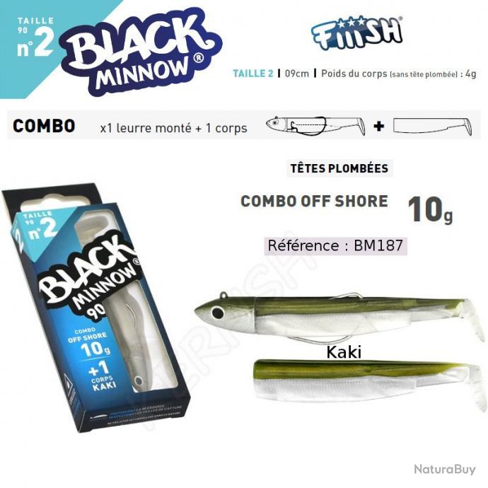 Leurre souple fiiish combo black minnow 90 search 9cm 8g