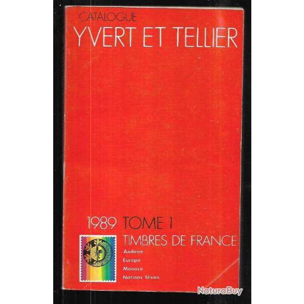 catalogue de timbres postes yvert et tellier 1989 tome 1 timbres de france , andorre , monaco