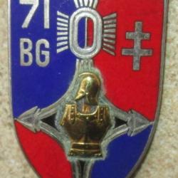 71° Bataillon du Génie, croix d'Agadès plate, émail, 2 anneaux