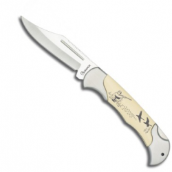 Couteau plian décor chasseur lame 8 cm 19661GR265071