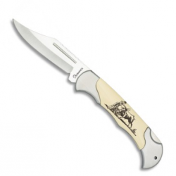 Couteau plian décor Taureau  lame 8 cm 19661GR565071