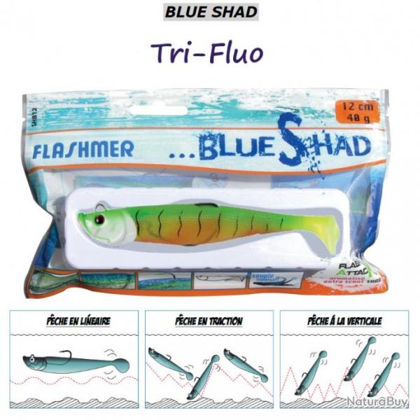 BLUE SHAD FLASHMER Tri-Fluo 8 cm