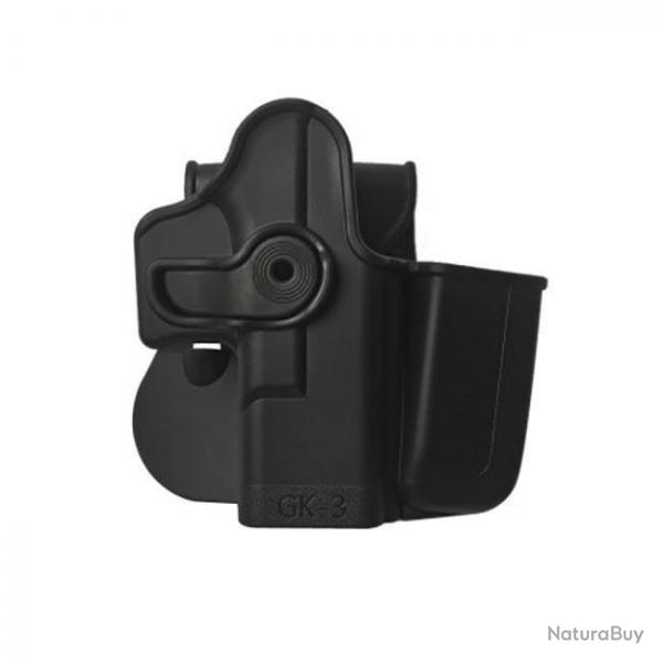 Holster rigide Z10 Level 2 Glock 17 + Chargeur IMI Defense - Noir - Glock 17 / 19 / 22 / 23 / 28 / 3