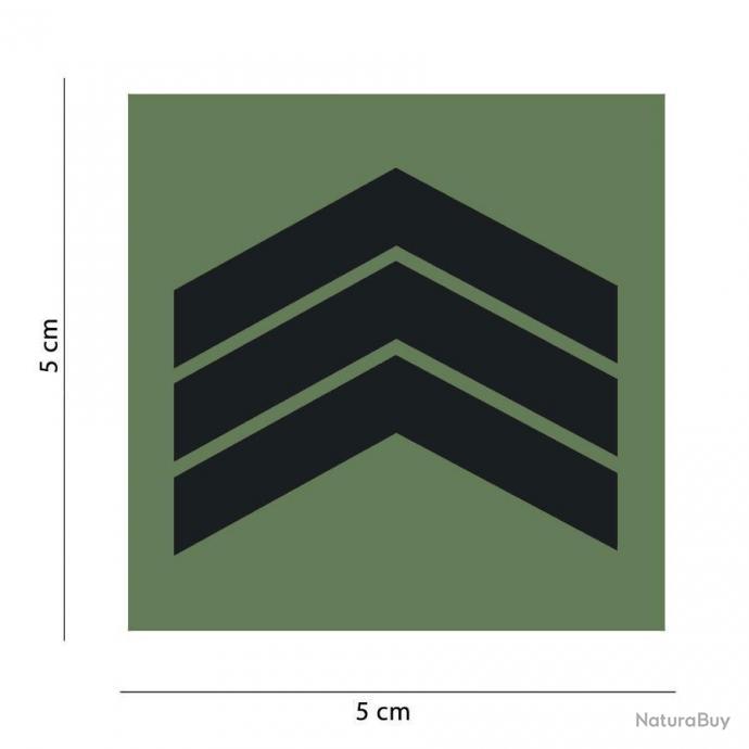 Grade Armée de Terre Basse Visibilité VO Mil-Spec ID Vert olive Sergent ...