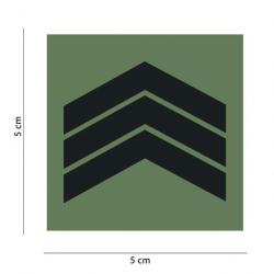 Galon de poitrine Armée de Terre basse visibilité Mil-Sepc ID - Vert olive - Sergent Chef