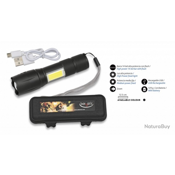 Lampe torche rchargeable Clip-cble USB 1281507