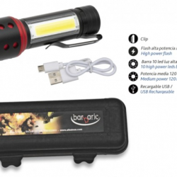 Lampe torche noire/rouge Clip/ USB 1282907
