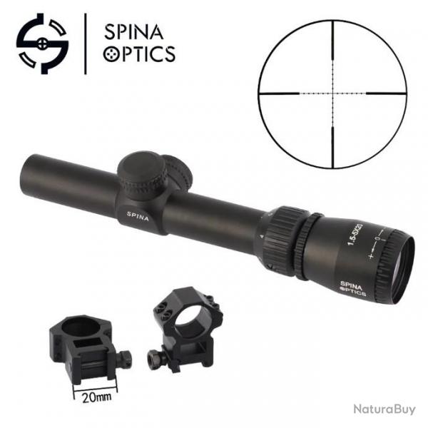 SPINA OPTICS .5-5X20 lunette de vise Mil-dot rticule porte de chasse vise LIVRAISON GRATUITE
