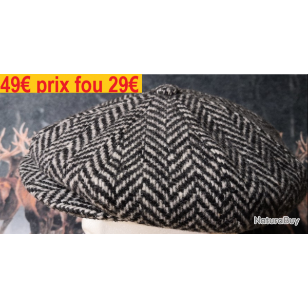 casquette LAINE noire raye blanc  MADE IN ITALIE   T  58    9336N58