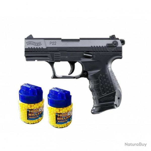 Walther P22 Pistolet  billes metal + 2000 billes - Airsoft