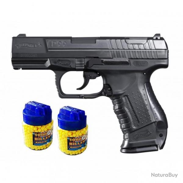 Walther P99 Pistolet  billes noir + 2000 billes - Airsoft