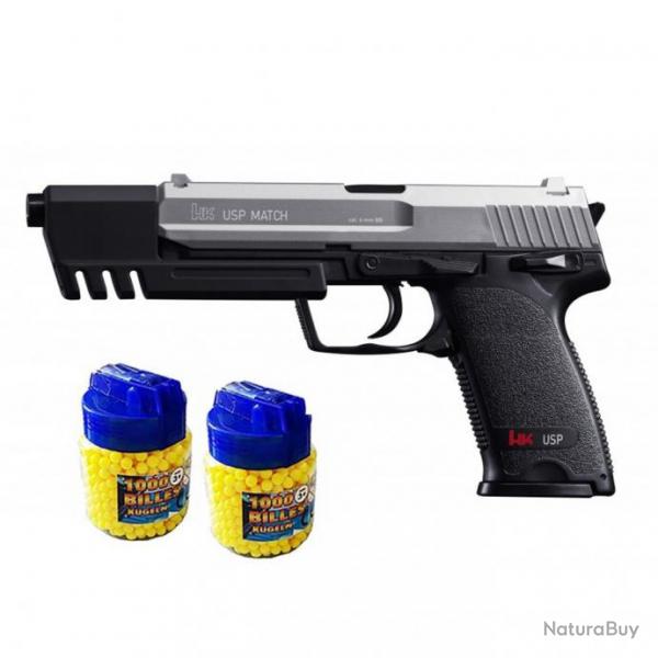 Heckler & Koch USP MATCH Pistolet  billes metal + 2000 billes - Airsoft