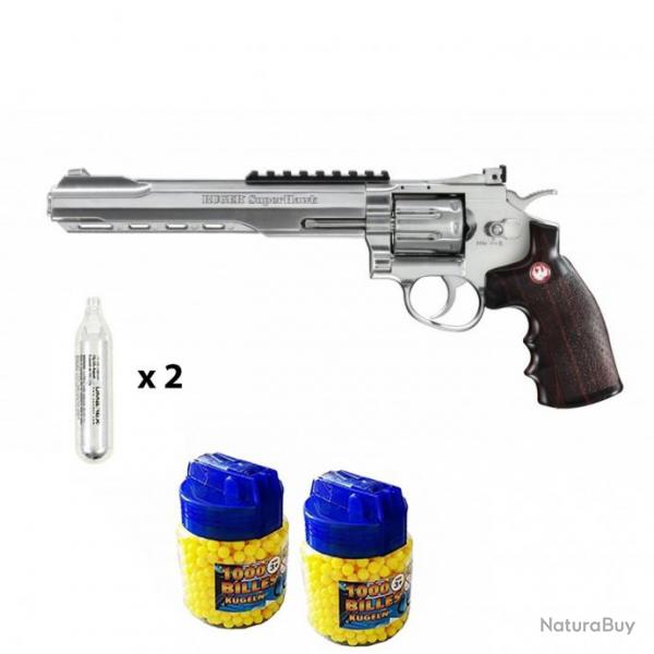 RUGER SUPERHAWK Revolver Pistolet  billes CO2 full mtal + 2000 billes + 2 caps CO2 - Airsoft
