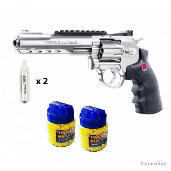 RUGER SUPERHAWK Pistolet Revolver  billes CO2 mtal + 2000 billes + 2 caps CO2 - Airsoft