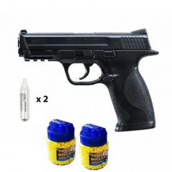 Smith & Wesson M & P40 Pistolet à billes CO2 métal + 2000 billes + 2 caps CO2 - Airsoft