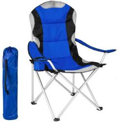 Chaise pliante avec rembourrage camping bleu 2208089_2