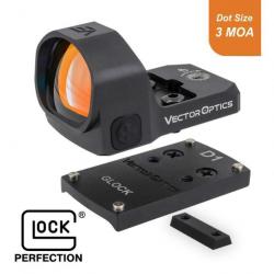 Vector Optics Red Dot Sight | Kit Pistolet Viseur Point Rouge Frenzy 1x20x28 3 MOA + Montage GLOCK