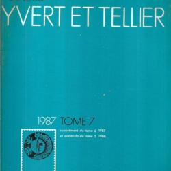 catalogue de timbres postes yvert et tellier 1987 tome 7 addenda et supplément