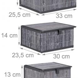 Set de 3 paniers corbeille de rangement décoration en bambou gris 13_0002491_4
