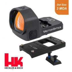 Vector Optics Red Dot Sight | Kit Pistolet Viseur Point Rouge Frenzy 1x20x28 3 MOA + Montage HK USP