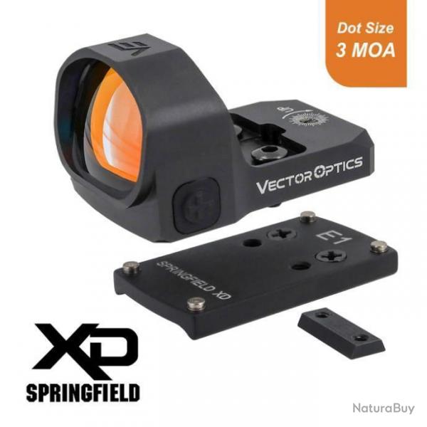 Vector Optics  | Kit Pistolet Viseur Point Rouge Frenzy 1x20x28 3 MOA + Montage pour SPRINGFIELD XD