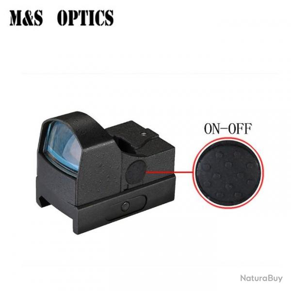 M&S OPTICS Mini 1X22 rouge vert point Reflex porte de vise 20mm tactique LIVRAISON GRATUITE