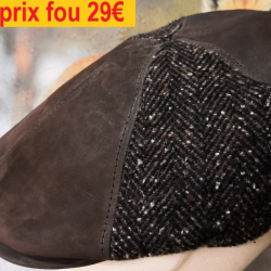 casquette plate made in italie  ALFONSO D'ESTE   cuir/laine   57        9353-57