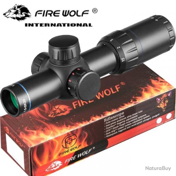 Fire Wolf Lunette de vise 1.5-5X20 HD Rticule Lumineux - ENCHERES AUCUN PRIX DE RESERVE !!