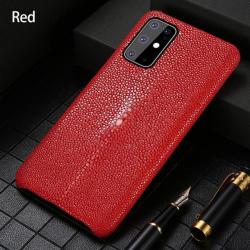 Coque pour Samsung Cuir Raie Galuchat, Couleur: Rouge, Smartphone: Galaxy Note 10 Lite