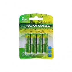 Piles rechargeables Num'Axes type AA / LR06 - 1,2 v