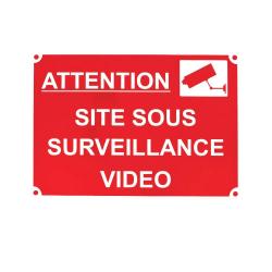Panneau SITE SOUS SURVEILLANCE VIDEO alu 34 x 24cm