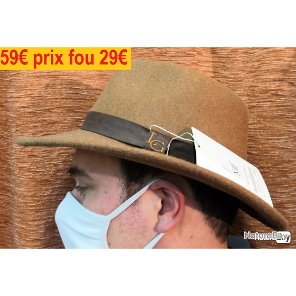 chapeau LOVERGREEN  FEUTRE CHAMOIS  XL     LG00999XLJS