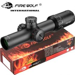 Fire Wolf Lunette de visée 1-4X24 Réticule Lumineux - ENCHERES AUCUN PRIX DE RESERVE !!