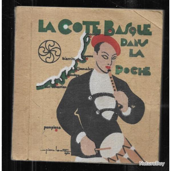 la cote basque dans la poche guide , couverture illustre pierre loustau 1950