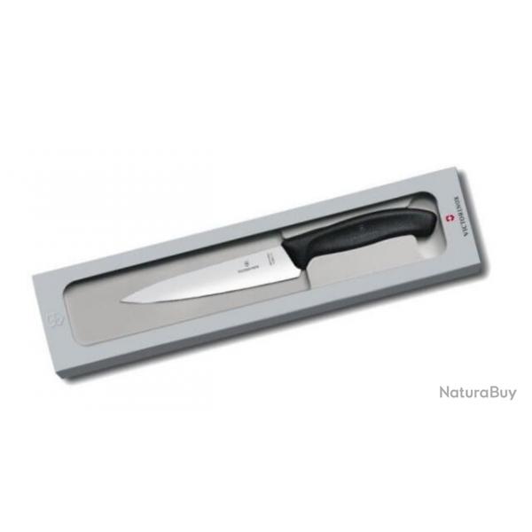 Couteau 15 cm  dcouper Victorinox Swiss Classic noire avec bote 6.8003.15G-Existe en 19-22-25cm